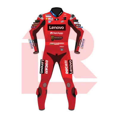 Francesco Bagnaia Ducati Lenovo Team MotoGP 2025 Suit Front Image