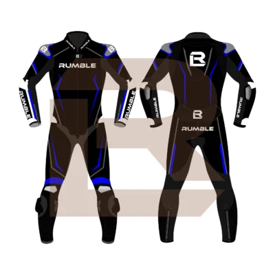 Blue & Black Leather Riding Suit – Rumble Edition 8531 Main Image