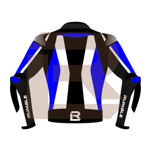 Blue Motorcycle Racing Jacket - Rumble Edition 2749 Back Image