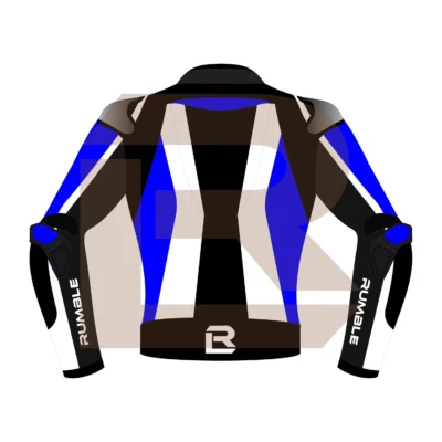 Blue Motorcycle Racing Jacket - Rumble Edition 2749 Back Image