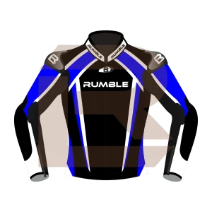 Blue Motorcycle Racing Jacket - Rumble Edition 2749 Front Image