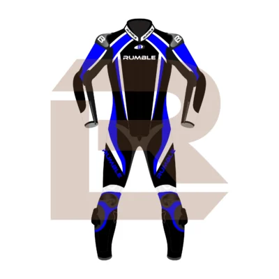 Blue Motorcycle Racing Suit - Rumble Edition 2749 Front Image