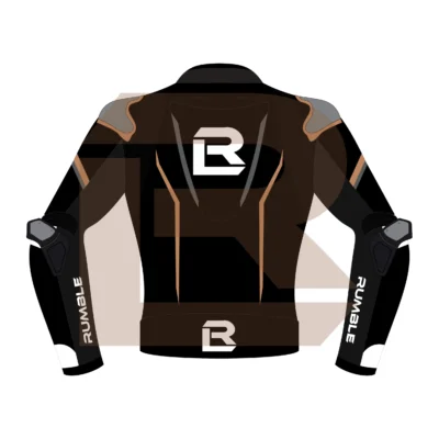 Brown & Black Leather Riding Jacket – Rumble Edition 8531 Back Image