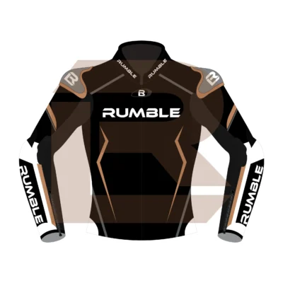 Brown & Black Leather Riding Jacket – Rumble Edition 8531 Front Image