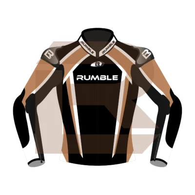 Brown Motorcycle Racing Jacket - Rumble Edition 2749 Front Image