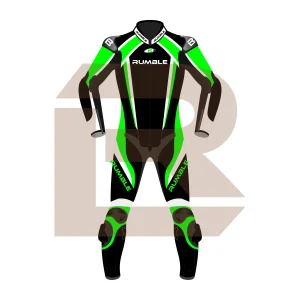 Green Motorcycle Racing Suit - Rumble Edition 2749 Front Image