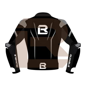 Grey & Black Leather Riding Jacket – Rumble Edition 8531 Back Image