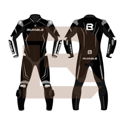 Grey & Black Leather Riding Suit – Rumble Edition 8531 Main Image