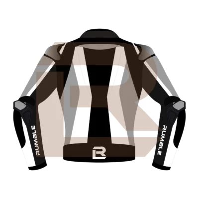Grey Motorcycle Racing Jacket - Rumble Edition 2749 Back Image