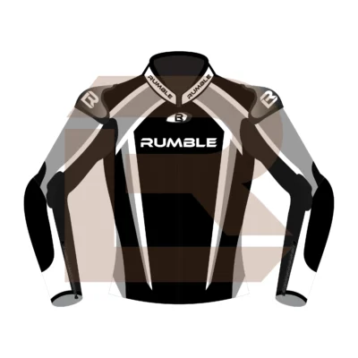 Grey Motorcycle Racing Jacket - Rumble Edition 2749 Front Image