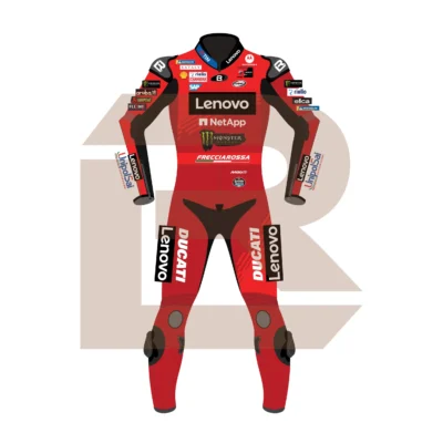 Marc Márquez Ducati Lenovo Team MotoGP 2025 Suit Front Image