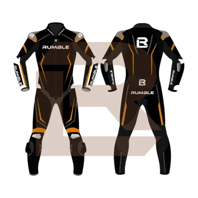 Orange & Black Leather Riding Suit – Rumble Edition 8531 Main Image
