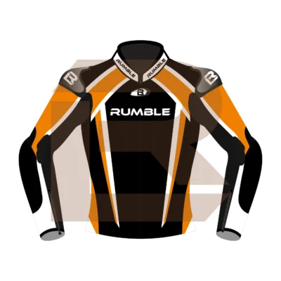 Orange Motorcycle Racing Jacket - Rumble Edition 2749 Front Image