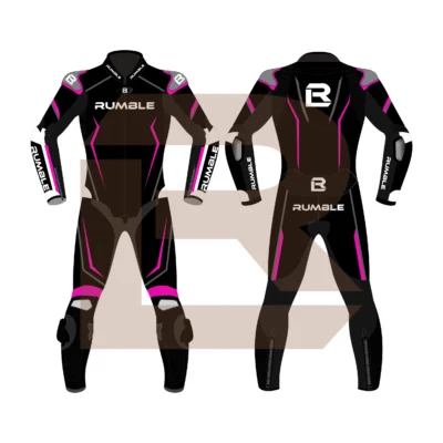 Pink & Black Leather Riding Suit – Rumble Edition 8531 Main Image