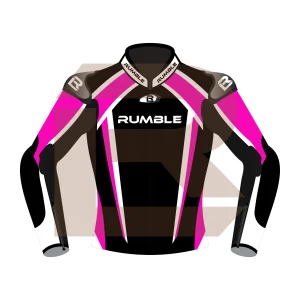 Pink Motorcycle Racing Jacket - Rumble Edition 2749 Front Image