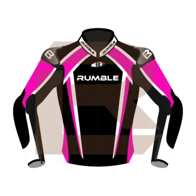 Pink Motorcycle Racing Jacket - Rumble Edition 2749 Front Image