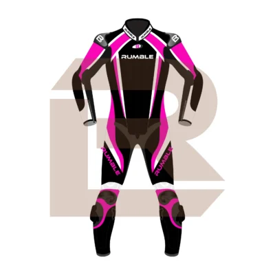 Pink Motorcycle Racing Suit - Rumble Edition 2749 Front Image