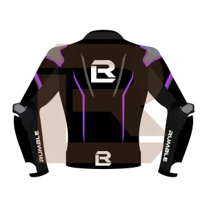 Purple & Black Leather Riding Jacket – Rumble Edition 8531 Back Image