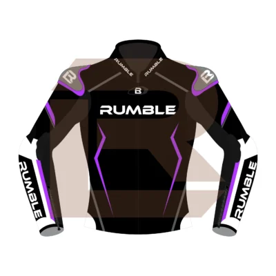 Purple & Black Leather Riding Jacket – Rumble Edition 8531 Front Image