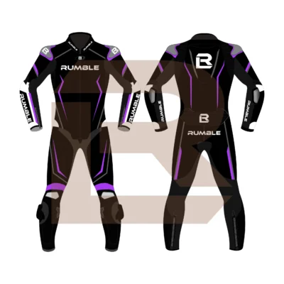 Purple & Black Leather Riding Suit – Rumble Edition 8531 Main Image