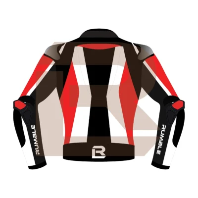 Red Motorcycle Racing Jacket - Rumble Edition 2749 Back Image
