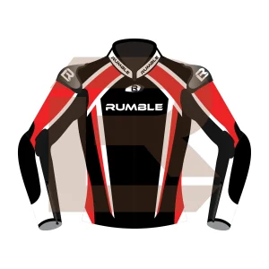 Red Motorcycle Racing Jacket - Rumble Edition 2749 Front Image