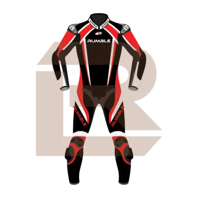 Red Motorcycle Racing Suit - Rumble Edition 2749 Front Image