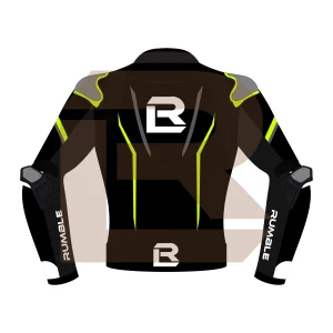 Yellow & Black Leather Riding Jacket – Rumble Edition 8531 Back Image
