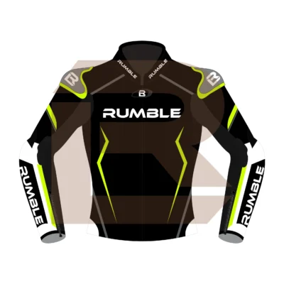 Yellow & Black Leather Riding Jacket – Rumble Edition 8531 Front Image
