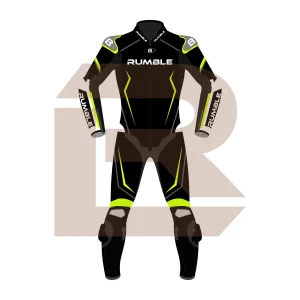 Yellow & Black Leather Riding Suit – Rumble Edition 8531 Front Image