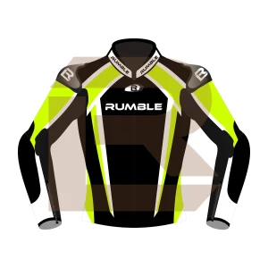 Yellow Motorcycle Racing Jacket - Rumble Edition 2749 Front Image