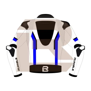 Blue & White Leather Race Jacket – Rumble Edition 4197 Back Image