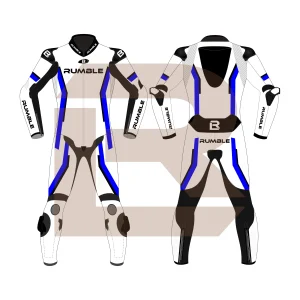 Blue & White Leather Race Suit – Rumble Edition 4197 Main Image