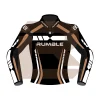 Brown & Black Leather Motorcycle Jacket – Rumble Edition 6238 Front Image