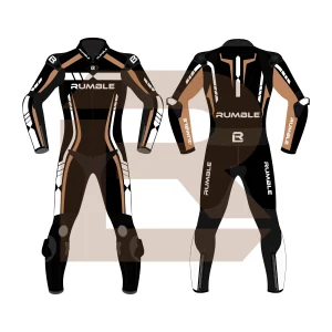 Brown & Black Leather Motorcycle Suit – Rumble Edition 6238 Main Image