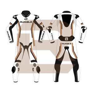 Brown & White Leather Race Suit – Rumble Edition 4197 Main Image