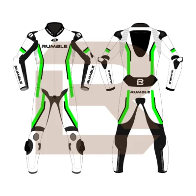 Green & White Leather Race Suit – Rumble Edition 4197 Main Image