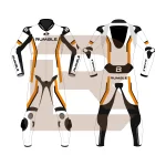 Orange & White Leather Race Suit – Rumble Edition 4197
