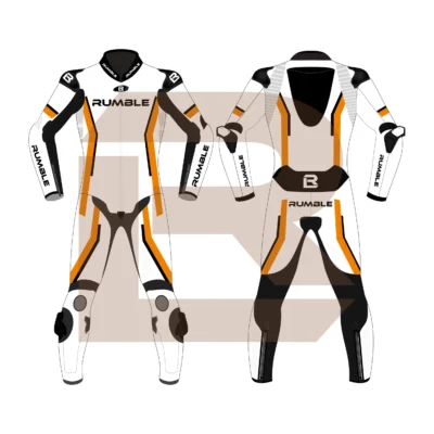 Orange & White Leather Race Suit – Rumble Edition 4197 Main Image