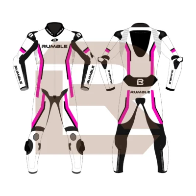 Pink & White Leather Race Suit – Rumble Edition 4197 Main Image