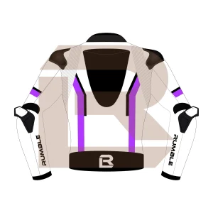 Purple & White Leather Race Jacket – Rumble Edition 4197 Back Image