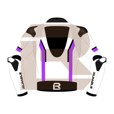Purple & White Leather Race Jacket – Rumble Edition 4197 Back Image