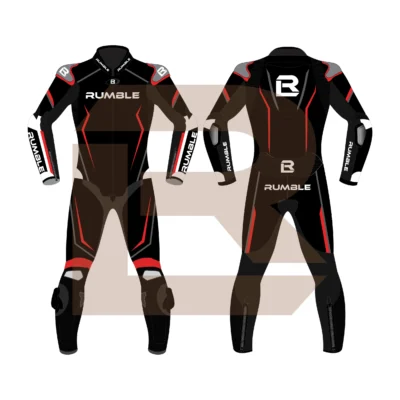 Red & Black Leather Riding Suit – Rumble Edition 8531 Main Image