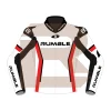 Red & White Leather Race Jacket – Rumble Edition 4197 Front Image