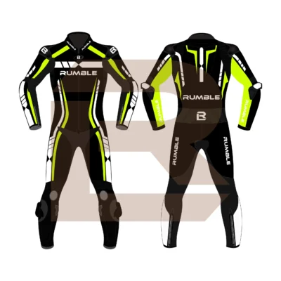 Yellow & Black Leather Motorcycle Suit – Rumble Edition 6238 Main Image