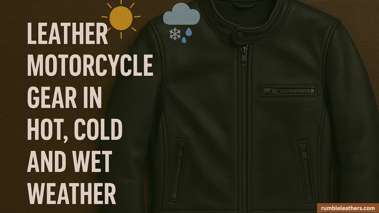 Leather Motorcycle Gear in Hot, Cold and Wet Weather - Feature Image