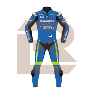 Alex Rins Team Suzuki Ecstar MotoGP 2017 Suit Front Image