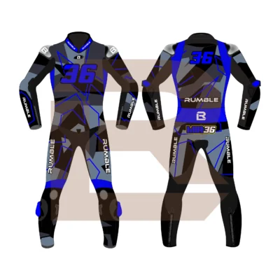 Blue & Black Leather Racing Suit – Rumble Edition 9325 Main Image