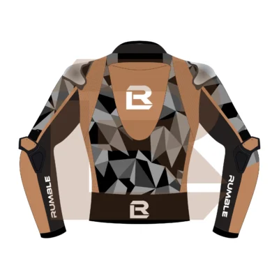 Brown & Black Leather Motorbike Jacket – Rumble Edition 7482 Back Image