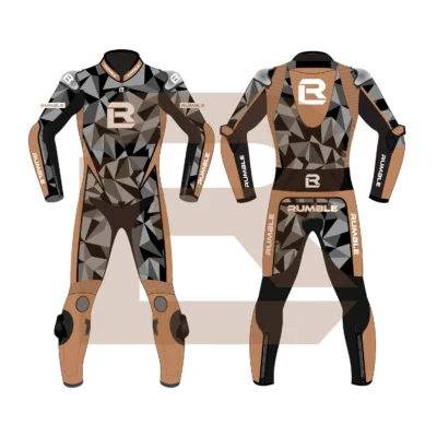 Brown & Black Leather Motorbike Suit – Rumble Edition 7482 Main Image